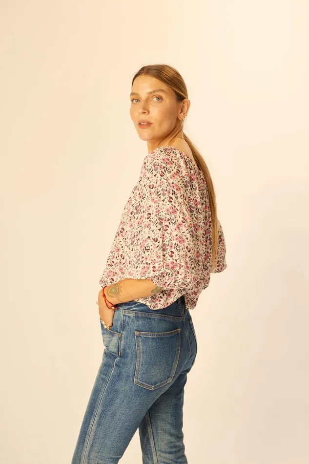 Ella Top Petite Fleur Marine Women Natalie Martin Tops