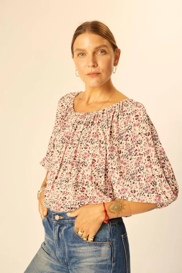 Ella Top Petite Fleur Marine Women Natalie Martin Tops