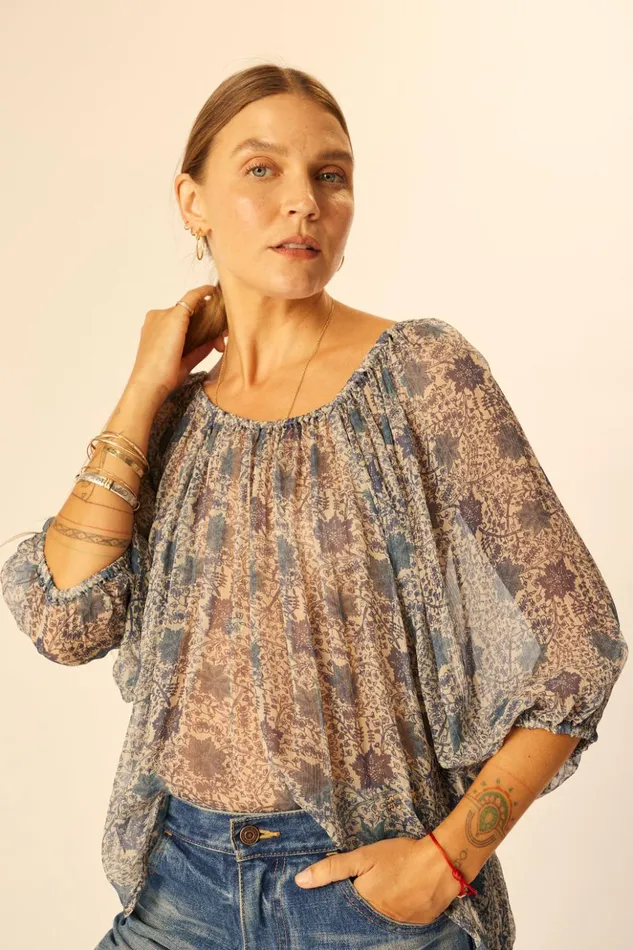 Ella Top Snowflake Sea Women Natalie Martin Tops
