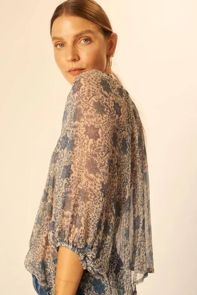 Ella Top Snowflake Sea Women Natalie Martin Tops