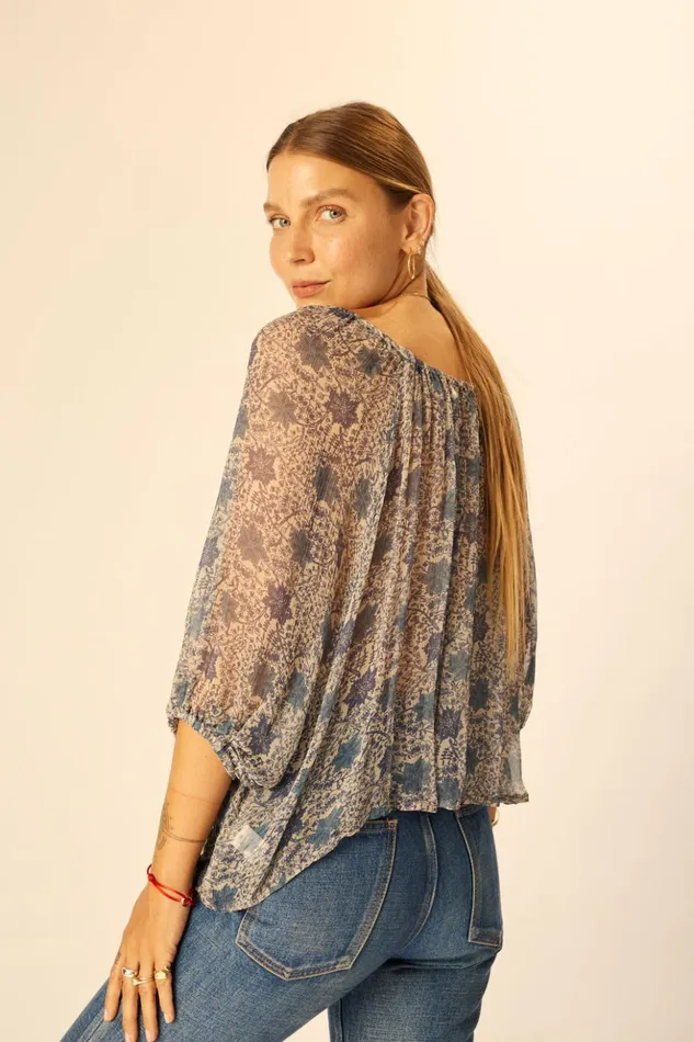 Ella Top Snowflake Sea Women Natalie Martin Tops