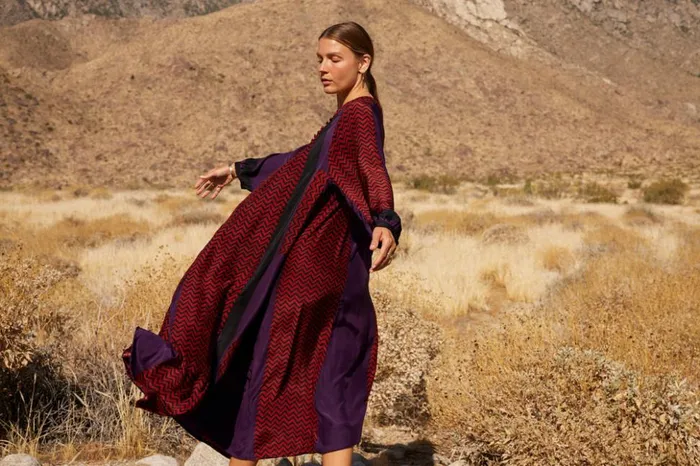 Fiore Maxi Block Zigzag Aubergine Women Natalie Martin Dresses