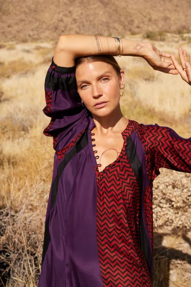 Fiore Maxi Block Zigzag Aubergine Women Natalie Martin Dresses