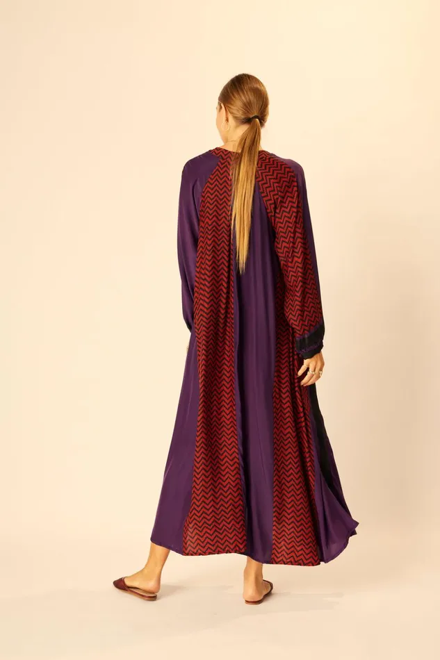 Fiore Maxi Block Zigzag Aubergine Women Natalie Martin Dresses
