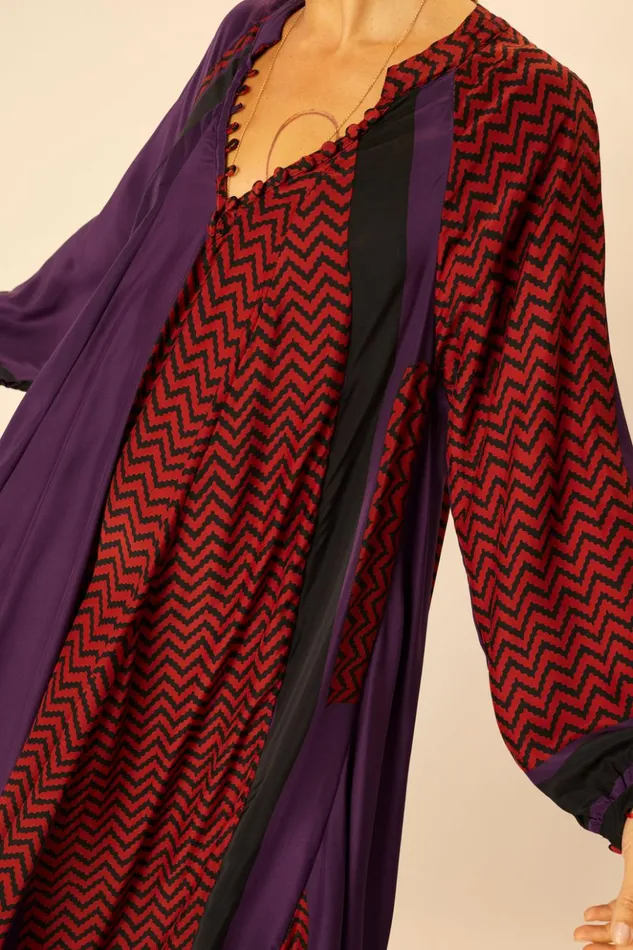 Fiore Maxi Block Zigzag Aubergine Women Natalie Martin Dresses