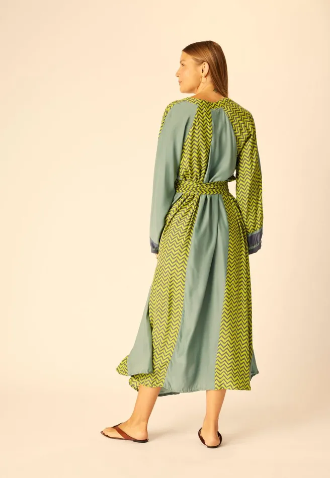 Fiore Maxi Block Zigzag Lime Women Natalie Martin Dresses