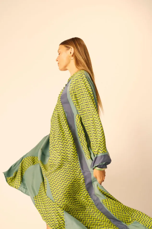 Fiore Maxi Block Zigzag Lime Women Natalie Martin Dresses