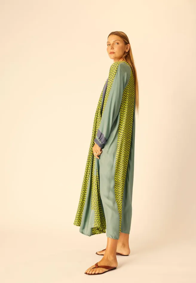 Fiore Maxi Block Zigzag Lime Women Natalie Martin Dresses