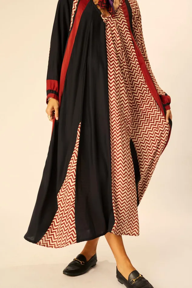 Fiore Maxi Block Zigzag Noire Women Natalie Martin Dresses
