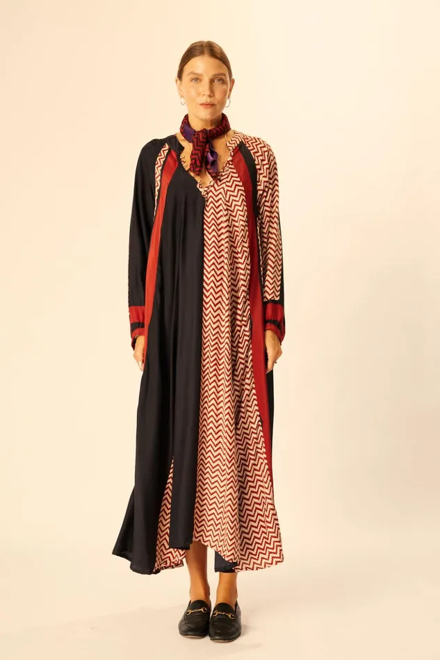 Fiore Maxi Block Zigzag Noire Women Natalie Martin Dresses