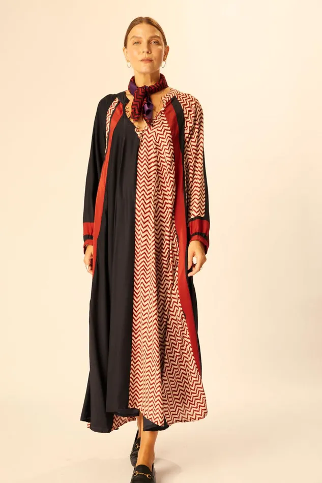 Fiore Maxi Block Zigzag Noire Women Natalie Martin Dresses