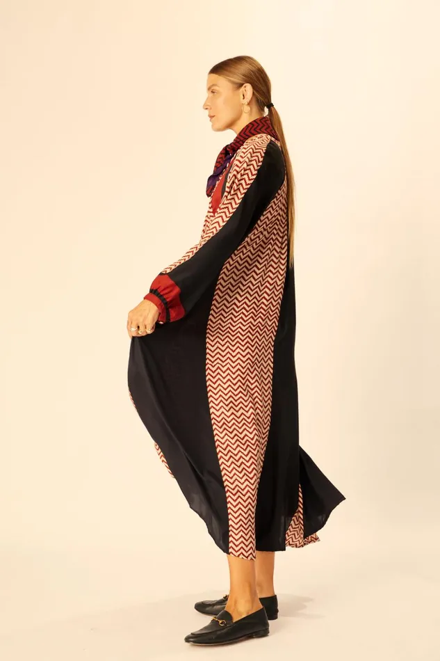 Fiore Maxi Block Zigzag Noire Women Natalie Martin Dresses