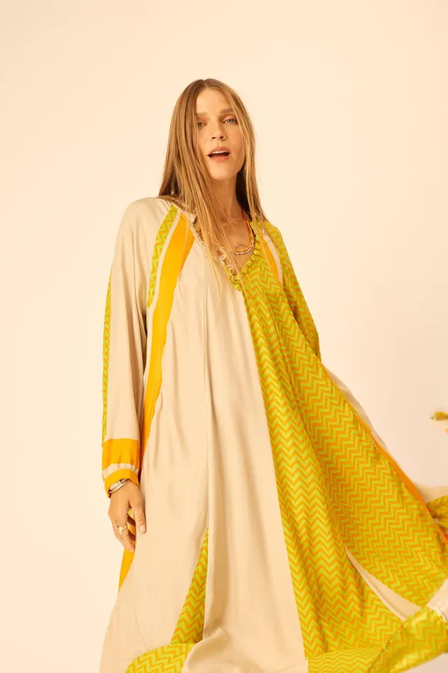 Fiore Maxi Block Zigzag Tangerine Women Natalie Martin Dresses