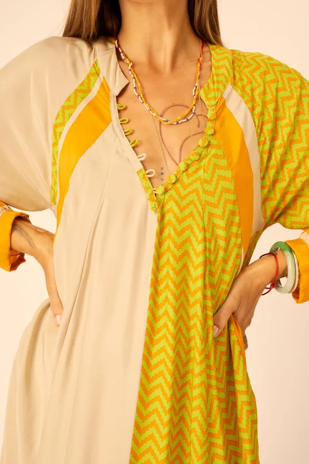 Fiore Maxi Block Zigzag Tangerine Women Natalie Martin Dresses