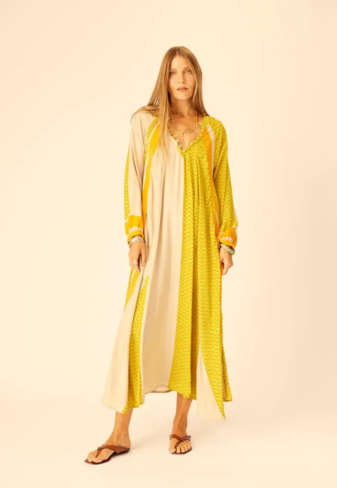 Fiore Maxi Block Zigzag Tangerine Women Natalie Martin Dresses