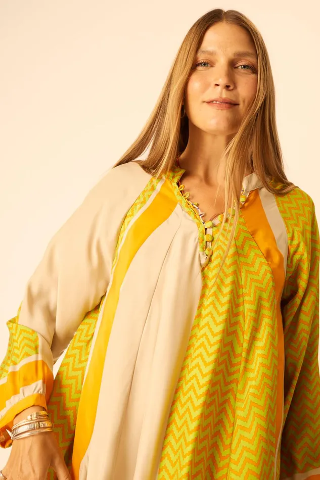 Fiore Maxi Block Zigzag Tangerine Women Natalie Martin Dresses