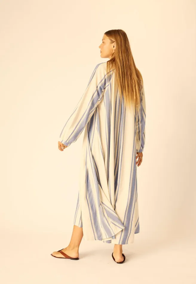 Fiore Maxi French Stripe Blue Women Natalie Martin Dresses
