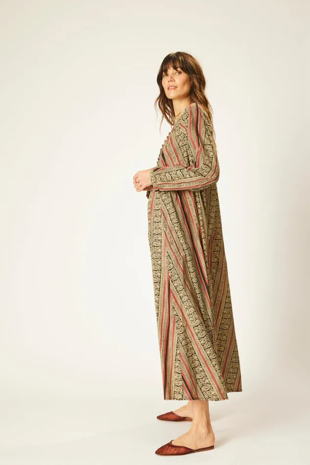 Fiore Maxi Paisley Stripe Black Women Natalie Martin Dresses