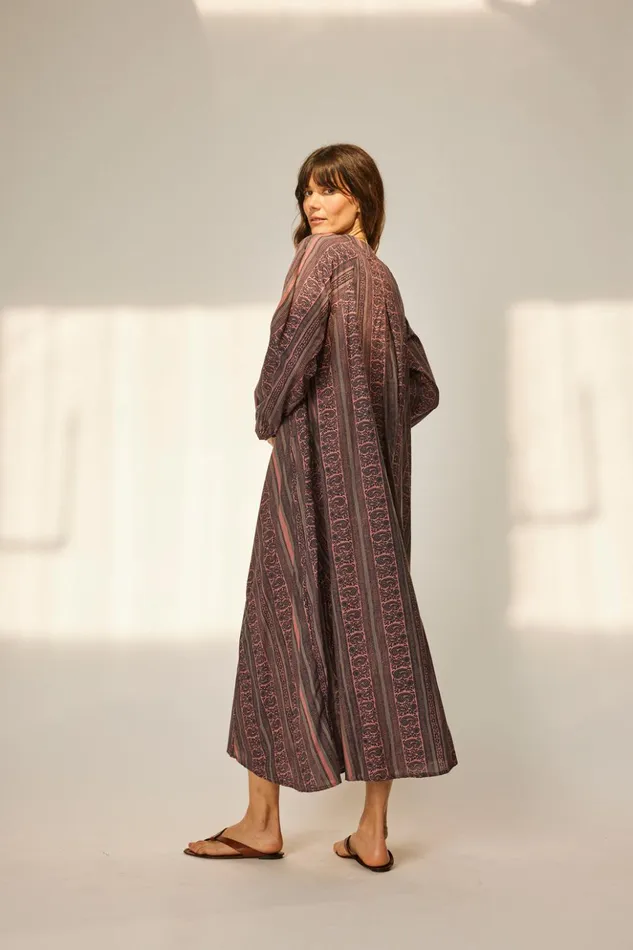 Fiore Maxi Paisley Stripe Heather Women Natalie Martin Dresses