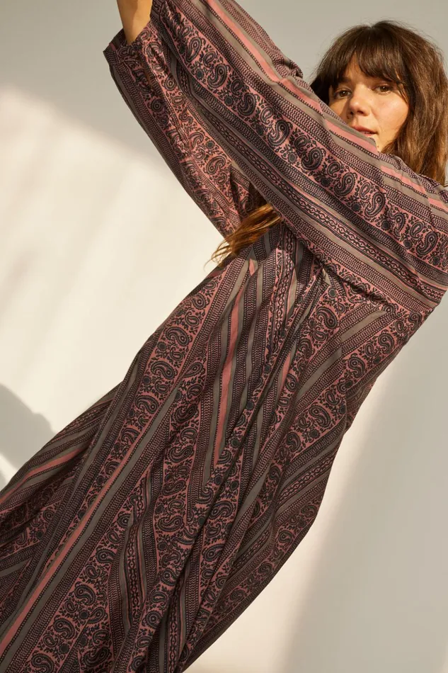 Fiore Maxi Paisley Stripe Heather Women Natalie Martin Dresses