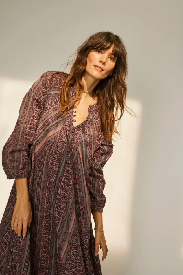 Fiore Maxi Paisley Stripe Heather Women Natalie Martin Dresses