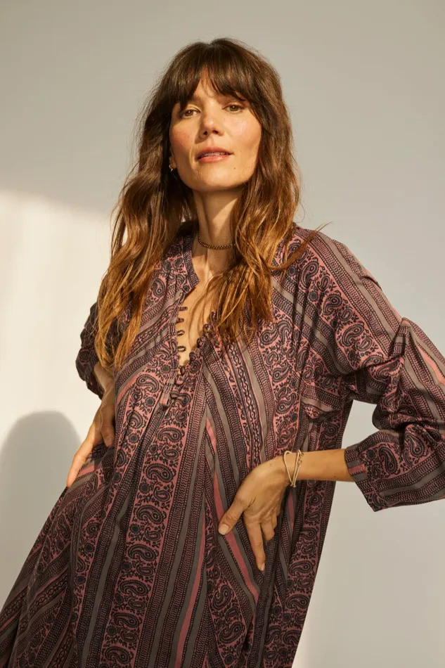 Fiore Maxi Paisley Stripe Heather Women Natalie Martin Dresses