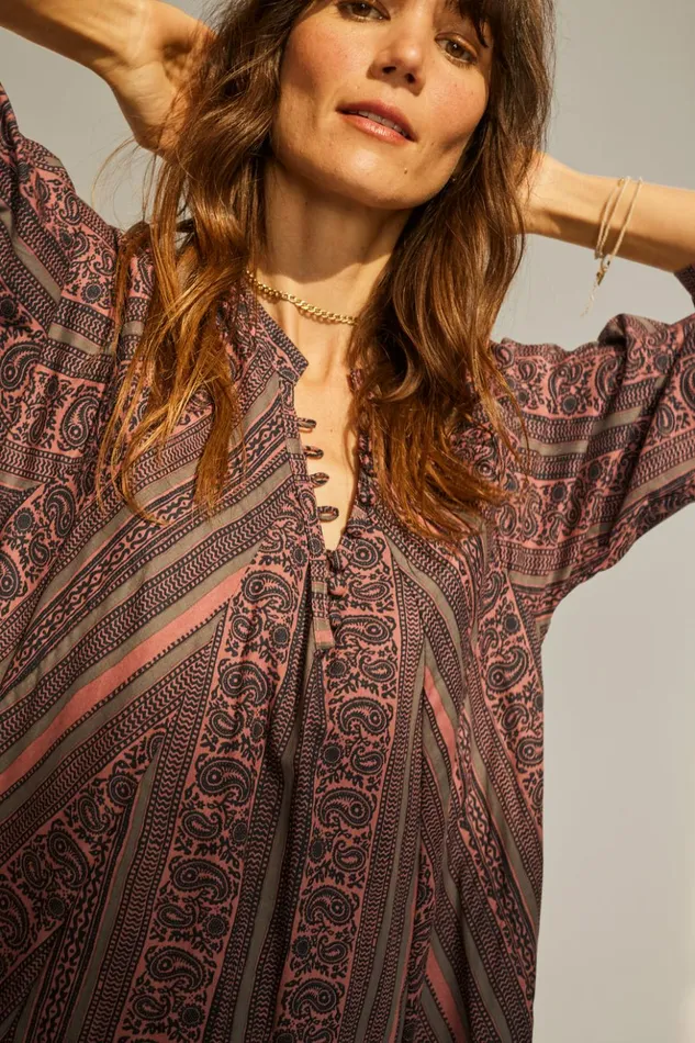 Fiore Maxi Paisley Stripe Heather Women Natalie Martin Dresses