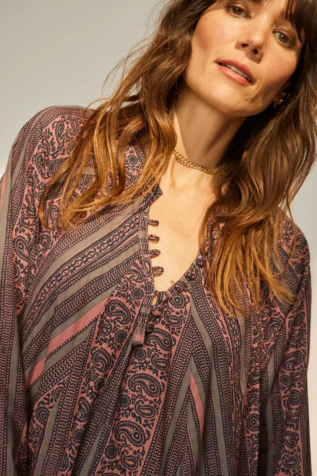 Fiore Maxi Paisley Stripe Heather Women Natalie Martin Dresses