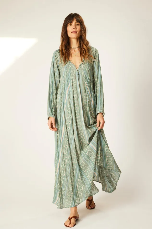 Fiore Maxi Paisley Stripe Pool Women Natalie Martin Dresses