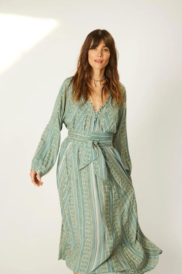 Fiore Maxi Paisley Stripe Pool Women Natalie Martin Dresses