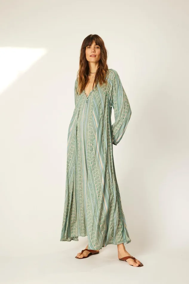 Fiore Maxi Paisley Stripe Pool Women Natalie Martin Dresses