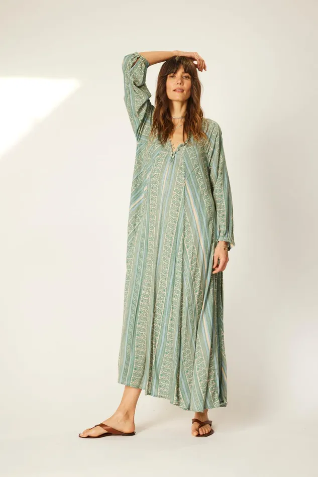 Fiore Maxi Paisley Stripe Pool Women Natalie Martin Dresses