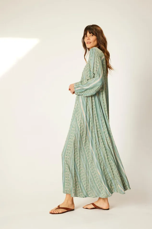 Fiore Maxi Paisley Stripe Pool Women Natalie Martin Dresses