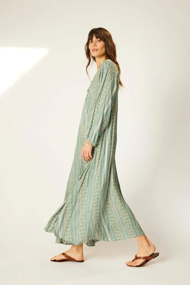 Fiore Maxi Paisley Stripe Pool Women Natalie Martin Dresses