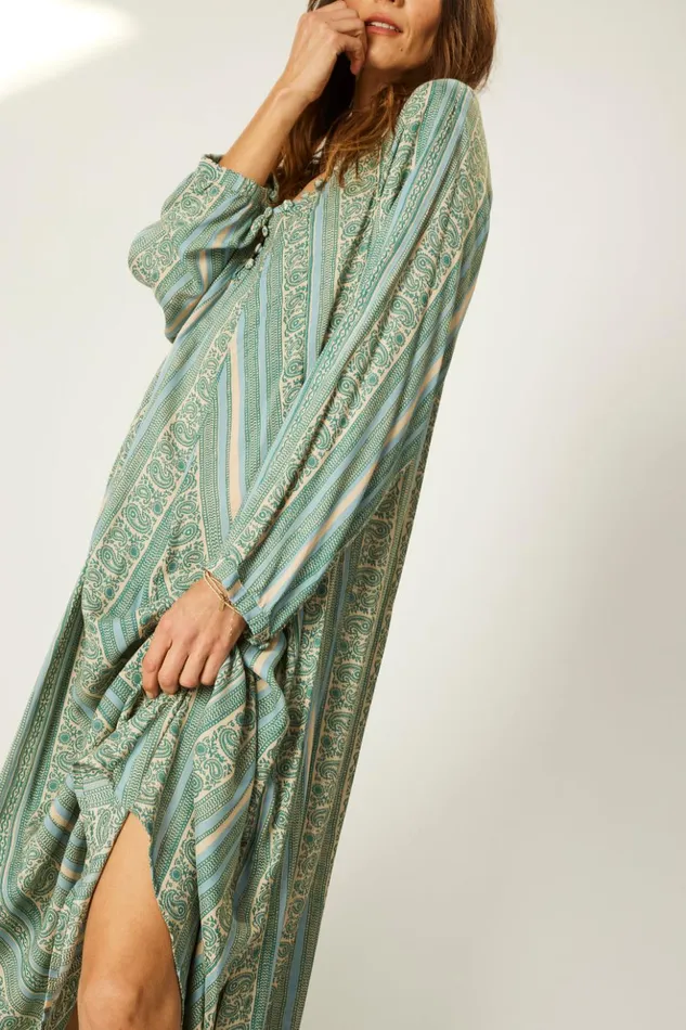 Fiore Maxi Paisley Stripe Pool Women Natalie Martin Dresses