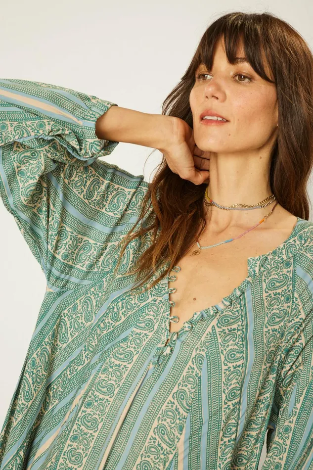 Fiore Maxi Paisley Stripe Pool Women Natalie Martin Dresses