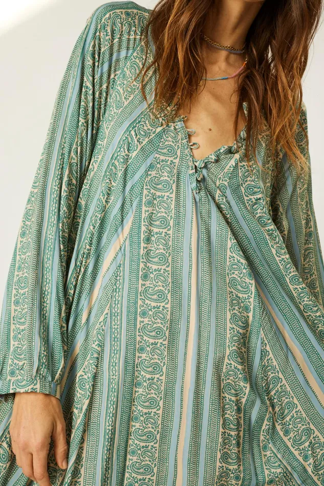 Fiore Maxi Paisley Stripe Pool Women Natalie Martin Dresses