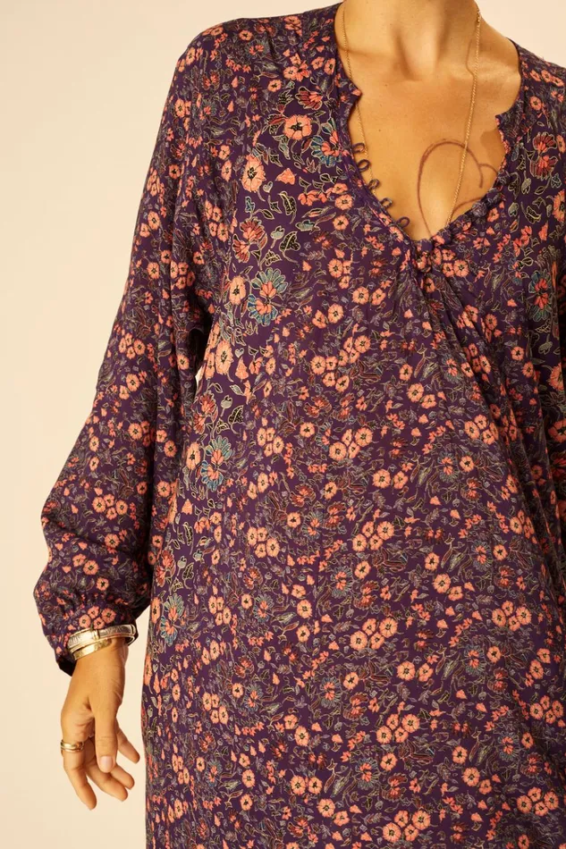 Fiore Maxi Petite Fleur Aubergine Women Natalie Martin Dresses