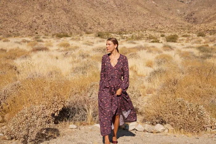 Fiore Maxi Petite Fleur Aubergine Women Natalie Martin Dresses