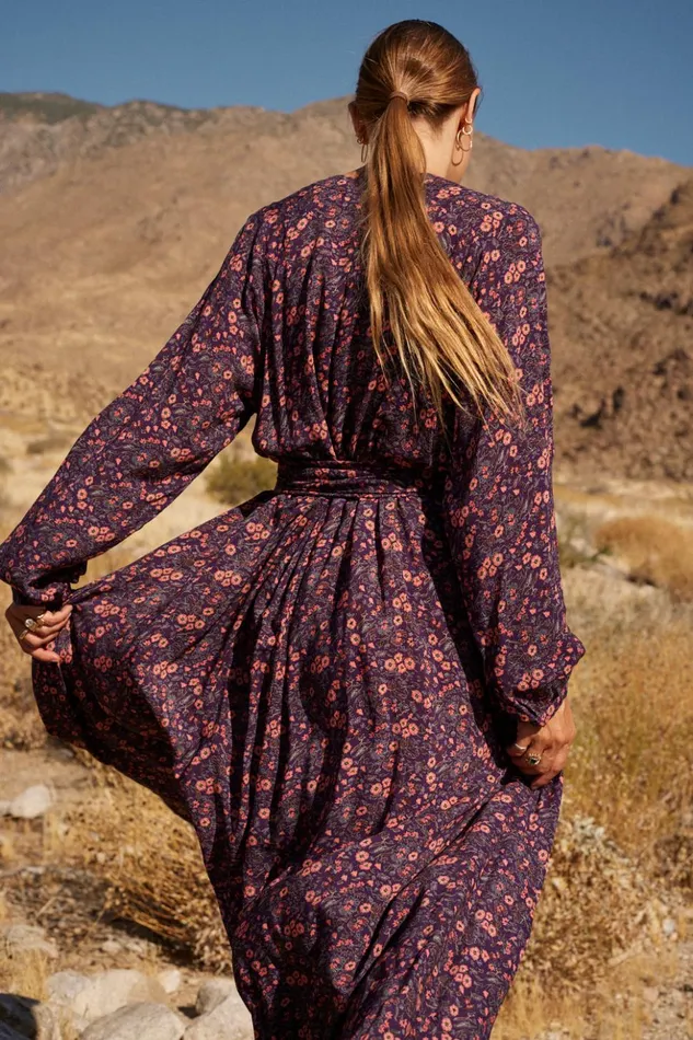 Fiore Maxi Petite Fleur Aubergine Women Natalie Martin Dresses
