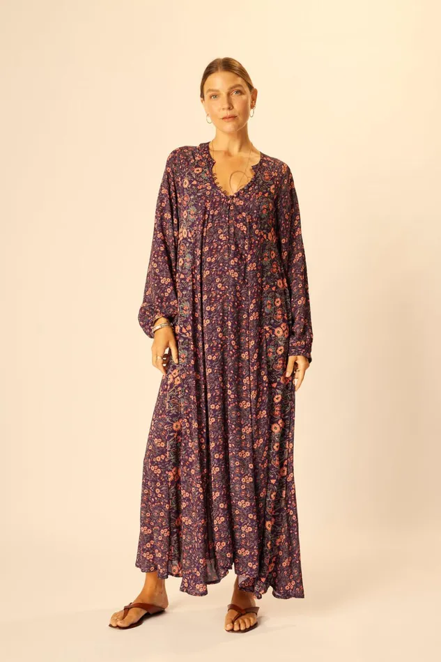 Fiore Maxi Petite Fleur Aubergine Women Natalie Martin Dresses