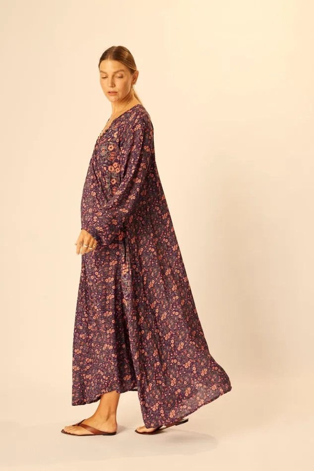 Fiore Maxi Petite Fleur Aubergine Women Natalie Martin Dresses