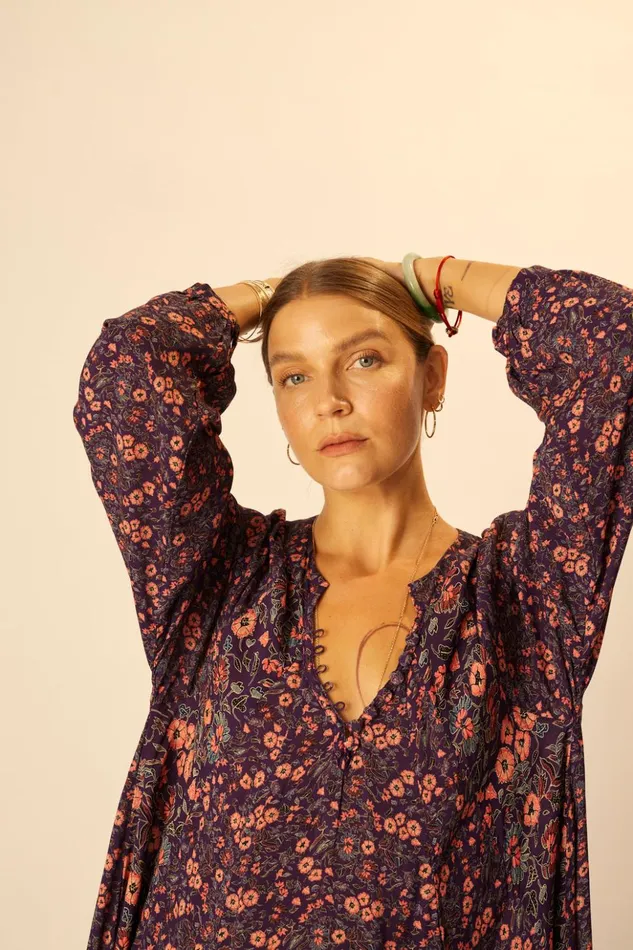 Fiore Maxi Petite Fleur Aubergine Women Natalie Martin Dresses