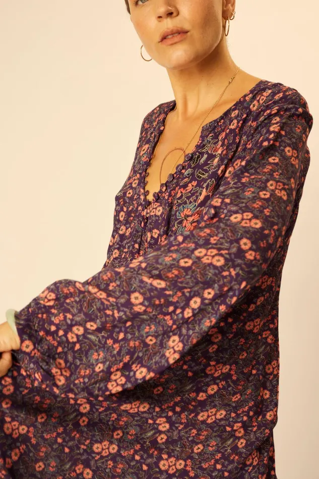 Fiore Maxi Petite Fleur Aubergine Women Natalie Martin Dresses