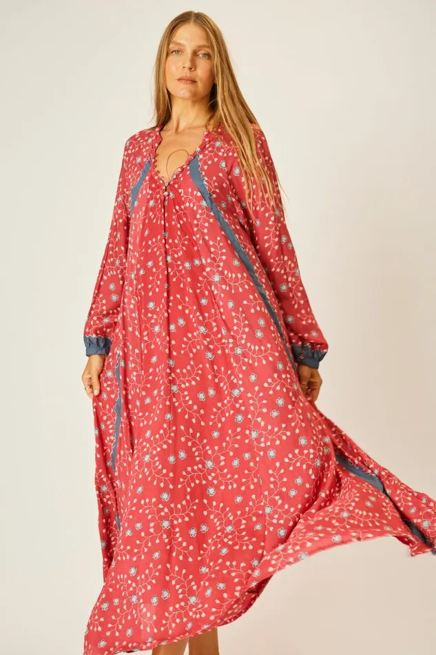 Fiore Maxi Pinwheel Barn Red Women Natalie Martin Dresses