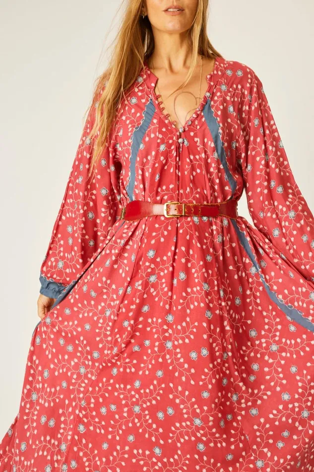 Fiore Maxi Pinwheel Barn Red Women Natalie Martin Dresses