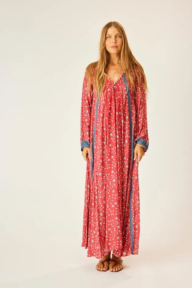 Fiore Maxi Pinwheel Barn Red Women Natalie Martin Dresses