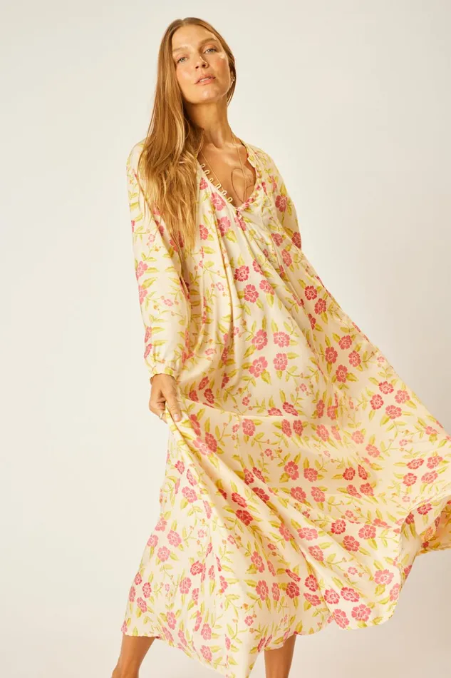 Fiore Maxi Prairie Dusty Crimson Women Natalie Martin Dresses