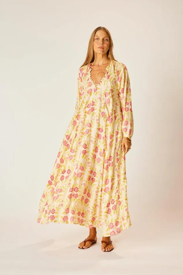 Fiore Maxi Prairie Dusty Crimson Women Natalie Martin Dresses