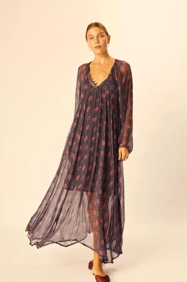 Fiore Maxi Snowflake Aubergine Women Natalie Martin Dresses